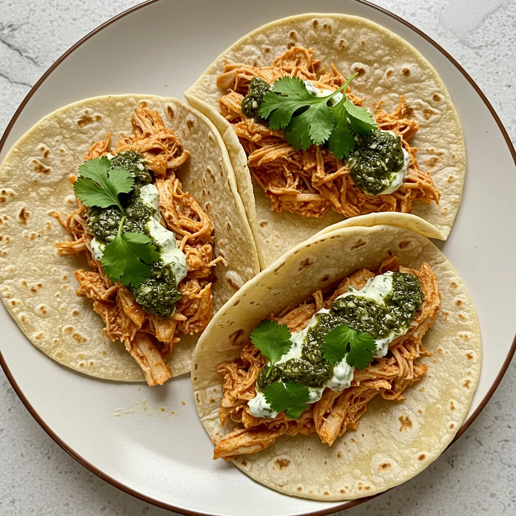 Shredded Chicken Tacos with Creamy Chimichurri Sauce: Tonight's Ultimate Fresh Flavor Masterpiece - secondary view